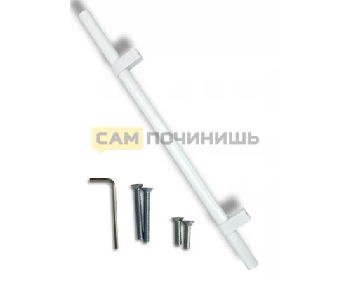 Ручка для духового шкафа металлическая, универсальная, регулируемая, профиль Овал, 480 мм, цвет Белый