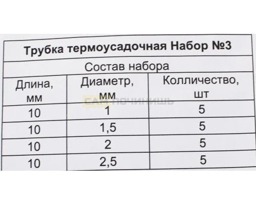 Набор термоусадочных трубок №3