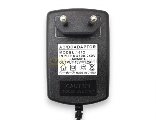 T5432 Адаптер питания AC-DC 15V 1,2A 4.0×1,7mm ЧЕРНЫЙ (200шт/к)
